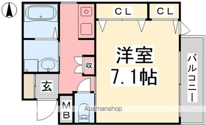 アクス－２１[1K/28.56m2]の間取図
