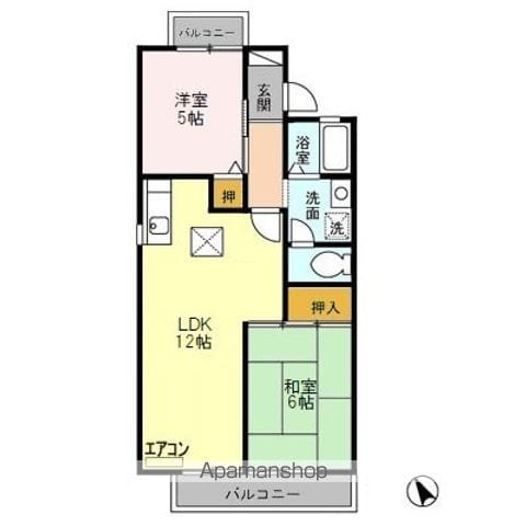 千葉市若葉区みつわ台のアパートの間取り