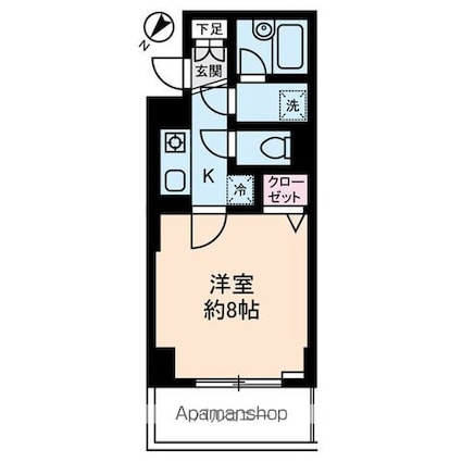 東京都世田谷区駒沢４丁目[1K/27.66m2]の間取図