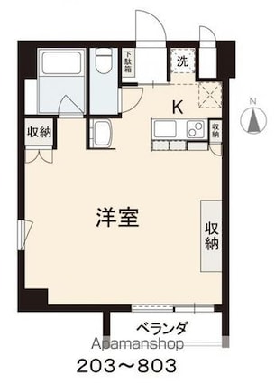 コリドールベイ[1K/36.3m2]の間取図