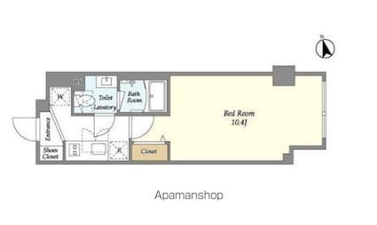 Ｌａ　Ｄｏｕｃｅｕｒ富ヶ谷[1K/28.55m2]の間取図