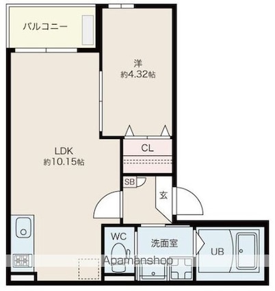 Ｊａｃｋ　ｙｕｒａｋｕⅠ[1LDK/33.56m2]の間取図