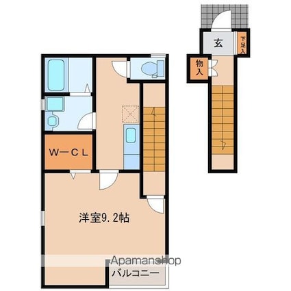 レーヴⅠ番館[1K/40.81m2]の間取図