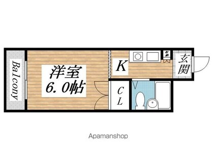 ロイヤルステイ[1R/22.06m2]の間取図