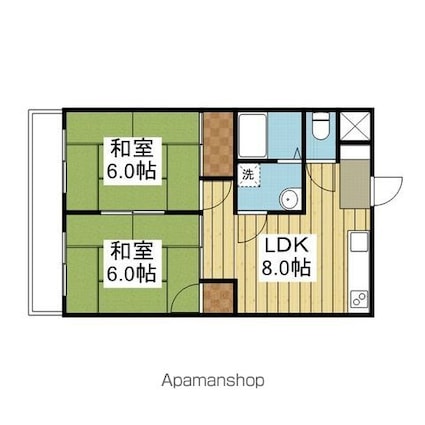フェアフィールド[2LDK/43.74m2]の間取図