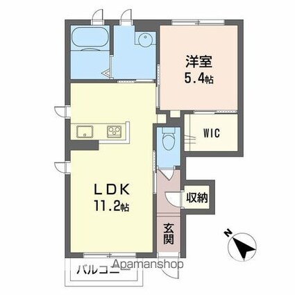 レイラニ[1LDK/42.54m2]の間取図