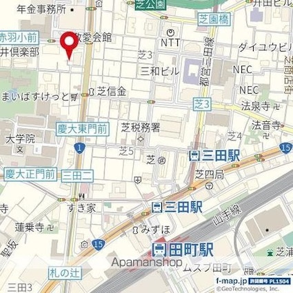 東京都港区三田２丁目[1K/21m2]の周辺