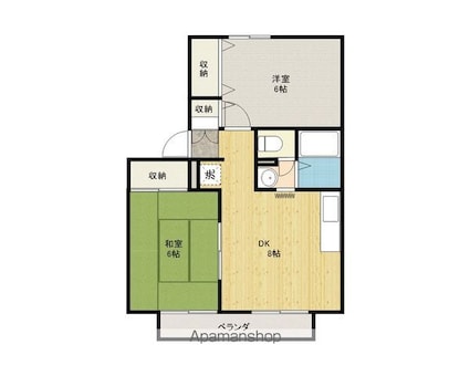 メゾン・ド・アルテミシア　Ｂ棟[2DK/46.37m2]の間取図