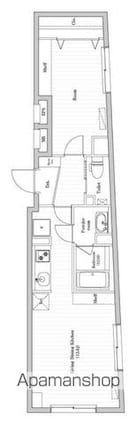 ハーモニーフラッツ住吉[1LDK/43.05m2]の間取図