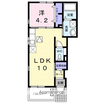 レジデンス・リオＢ[1LDK/37.76m2]の間取図
