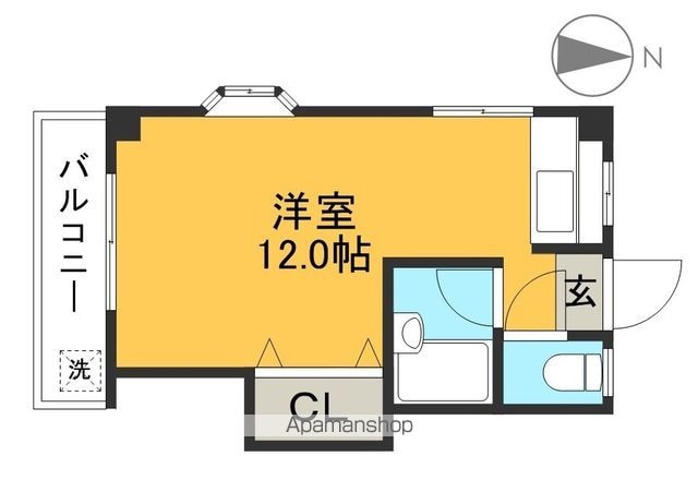 高知県高知市大膳町[1R/21.53m2]の間取図