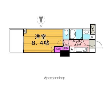 パークキューブ亀戸[1K/28.27m2]の間取図