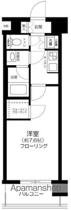 ハーモニーレジデンス東京アーバンスクエア♯００２[1K/25.95m2]の間取図