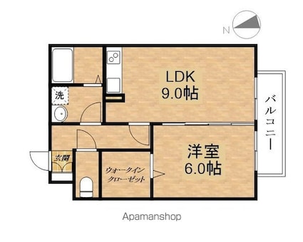 瀬田メディエートプラザＤ[1LDK/40.29m2]の間取図