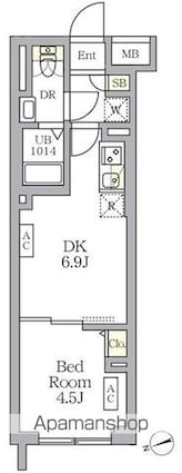 ＳＯＬＡＳＩＡ　ｒｅｓｉｄｅｎｃｅ荻窪[1DK/26.69m2]の間取図