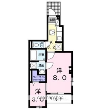 ボンヌーベル・Ｍ[1K/34.01m2]の間取図