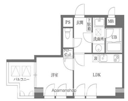 友泉巣鴨ビル[1DK/32.82m2]の間取図
