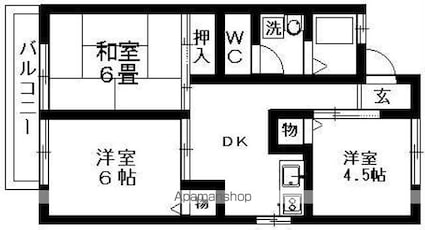 グランデール[2LDK/50.39m2]の間取図