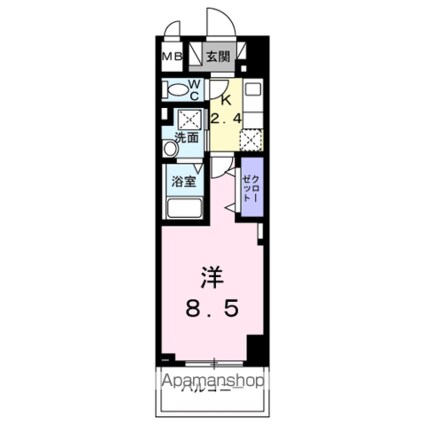 Ｂｒｉｇｈｔ　Ｇａｔｅ　名古屋[1K/27.61m2]の間取図