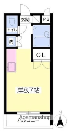 第７成田マンション[1R/22.7m2]の間取図