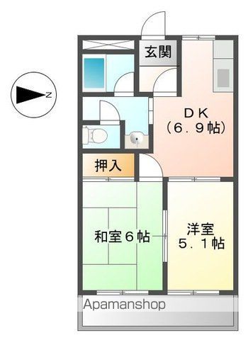 ハイツ河合の間取り写真