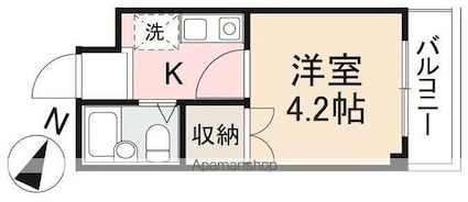 アーバンライフ塩上[1K/15.1m2]の間取図