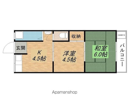 うずらマンション[2K/38m2]の間取図