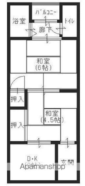 ハルミソウ[2K/30m2]の間取図