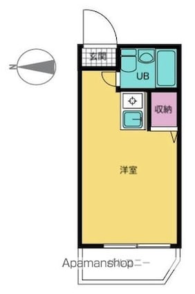 ヒルズ砧[1R/16m2]の間取図