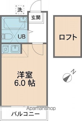 コーポ久我山[1R/13.22m2]の間取図