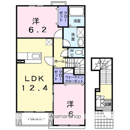 グランデ・ピーノ[2LDK/61.74m2]の間取図