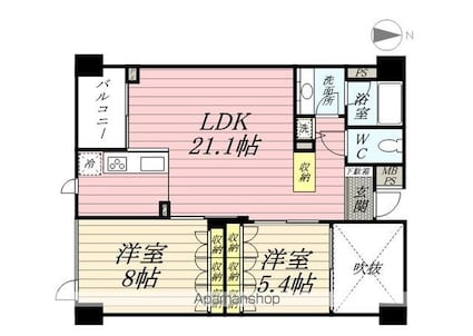 ポローニアハウス赤堤[2LDK/71.41m2]の間取図