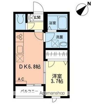 オークハイツ[1DK/29m2]の間取図
