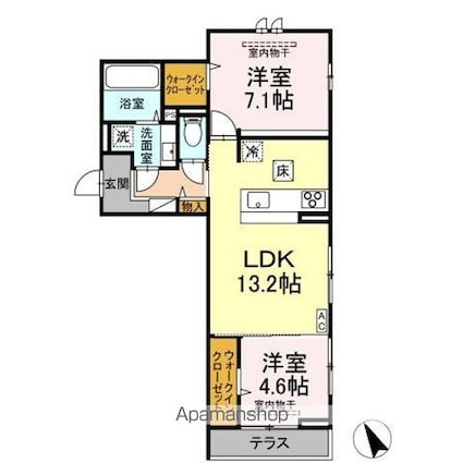メゾン・ロワール[2LDK/58.37m2]の間取図