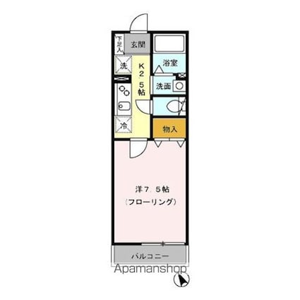 シェルヴィラージュ[1K/25m2]の間取図