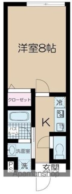 ソラーナ金町[1K/25.01m2]の間取図