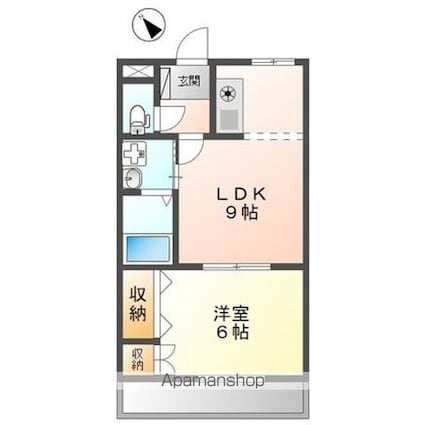 滋賀県守山市播磨田町[1LDK/36m2]の間取図