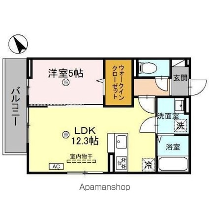 ＢＲＡＮＳＩＡ目川（ブランシア）[1LDK/42.79m2]の間取図