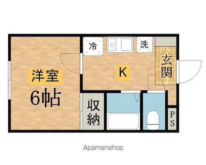 メゾンイトウ[1K/21.35m2]の間取図
