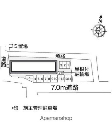 レオパレス船尾中濱[1K/23.61m2]の配置図