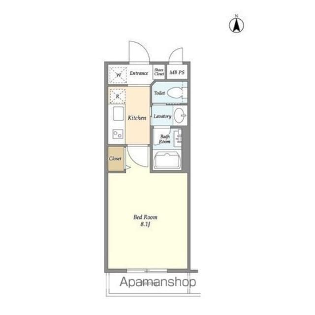 ＬＩＢＲ　ＧＲＡＮＴ　都立大学[1K/25.6m2]の間取図