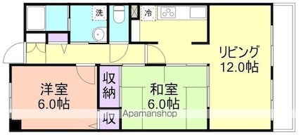 和歌山県和歌山市紀三井寺[2LDK/59.4m2]の間取図