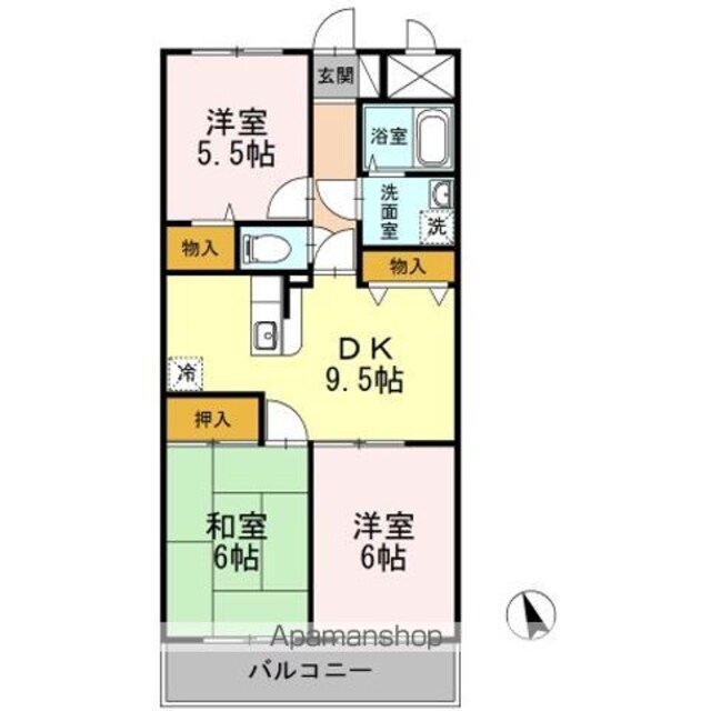 ストークマンション[3DK/62.1m2]の間取図