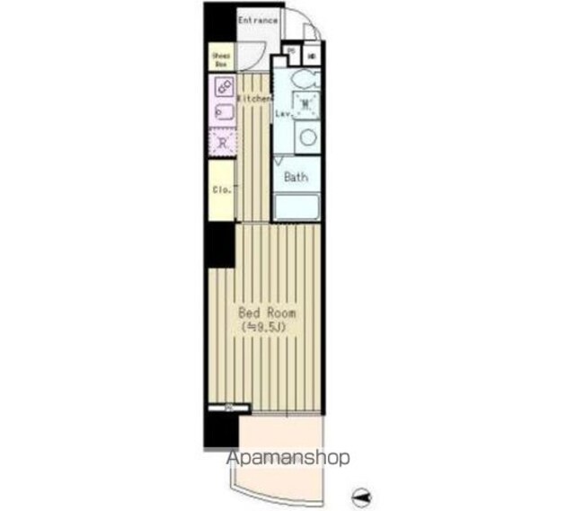 ボヌール門前仲町[1K/31.6m2]の間取図