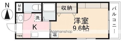 香川県高松市福岡町３丁目[1K/28.22m2]の間取図