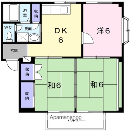 ビホウハイツ[3DK/54.28m2]の間取図