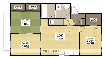 ハイカムール西[3LDK/65.41m2]の間取図