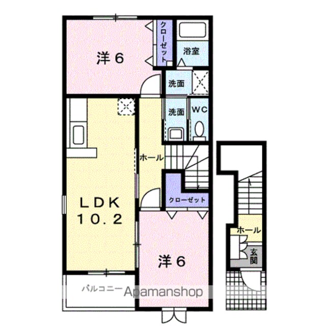 サニーホワイト[2LDK/57.02m2]の間取図
