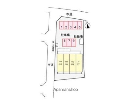 香川県高松市元山町[1K/30.46m2]の配置図