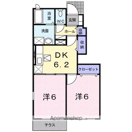 クローブ　スクエア　Ｃ[2DK/43.86m2]の間取図
